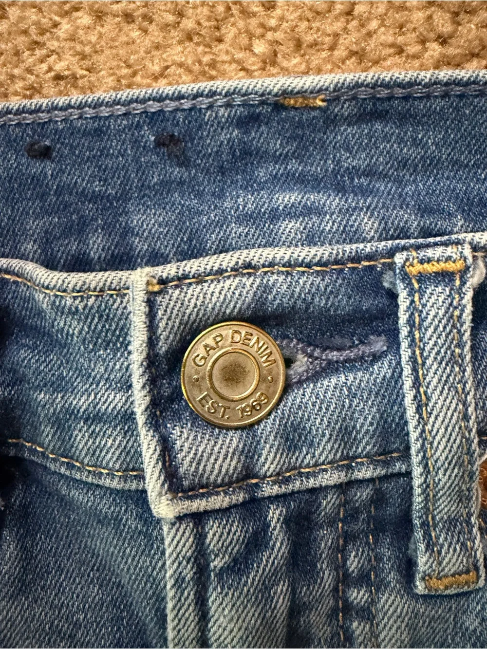 GAP Flare High Rise Blue Light Wash Denim Jeans 24 Waist 00 - Picture 6 of 7